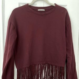 Fringe Crop Sweatshirt